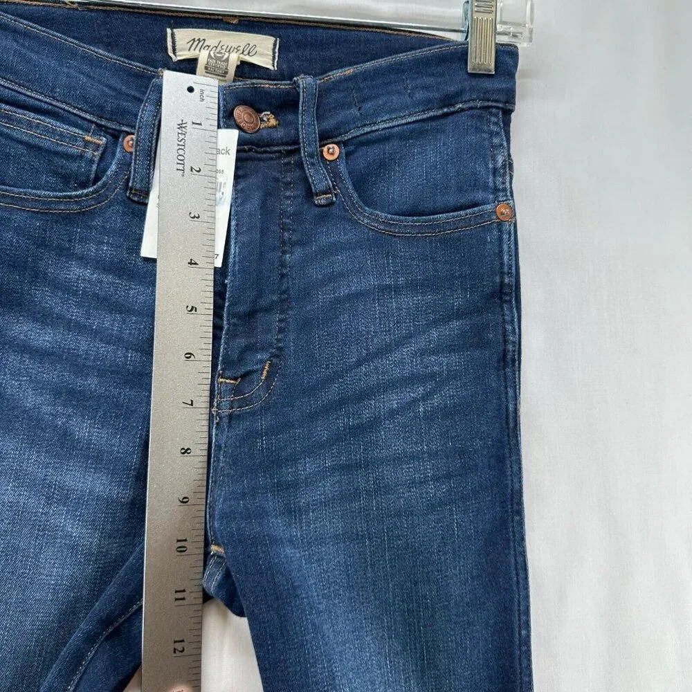 Madewell Jeans Womens Sz 24 10" High Rise Skinny Dark Washed Stretch Denim Blue - Picture 11 of 12